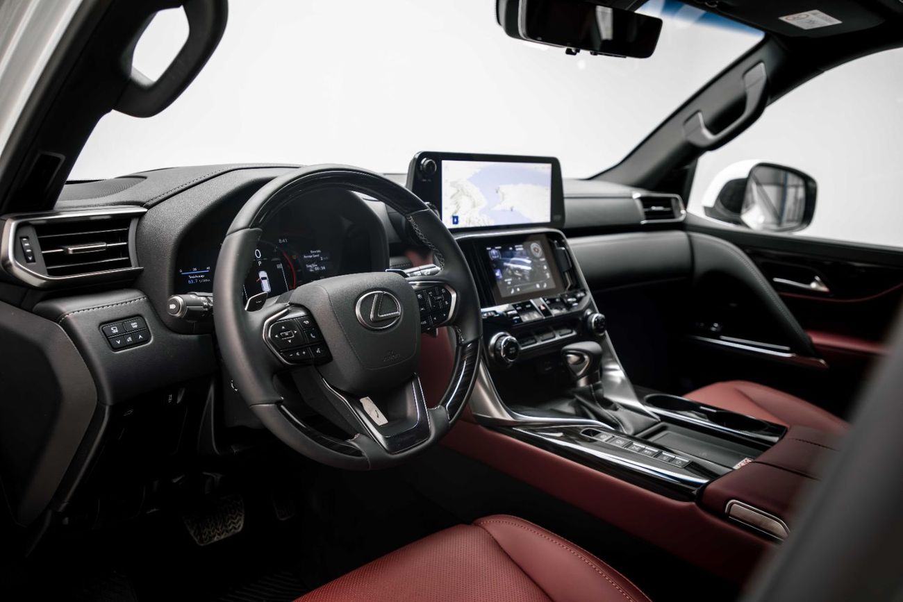 لكزس LX 500 D 3.3L Diesel - Sonic Quartz Inside Crimson | Export Only