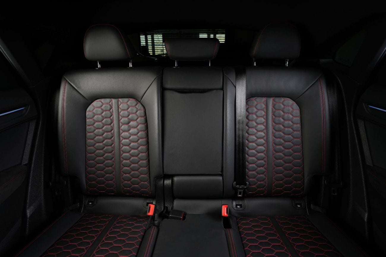 Audi RS Q3 Sportback TFSI quattro 2.5L Premium Leather Interior-Red Interior Inserts-Honeycomb Stitching