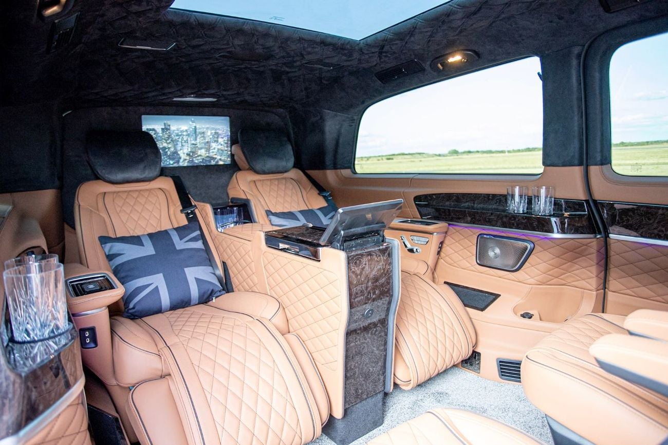 Mercedes Benz V300 Senzati® Jet Class® Oryx Edition® 6 Seat Saddle Brown Leather