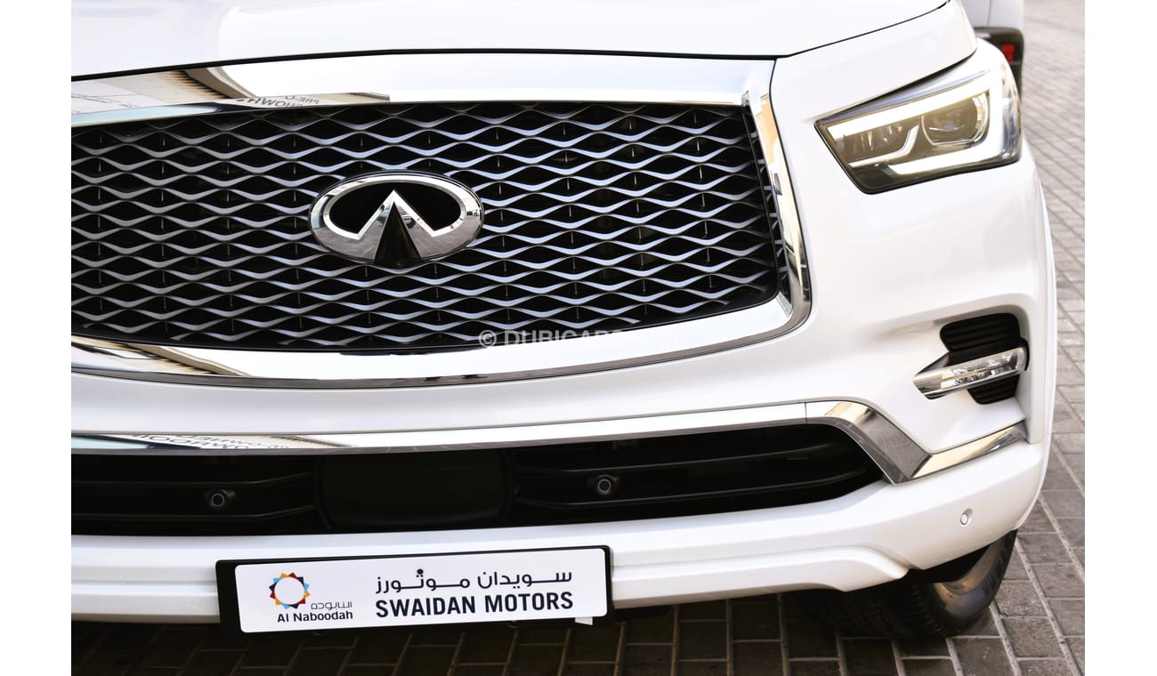 إنفينيتي QX80 AED 3359 PM | LUXURY 5.6L V8 4WD GCC DEALER WARRANTY