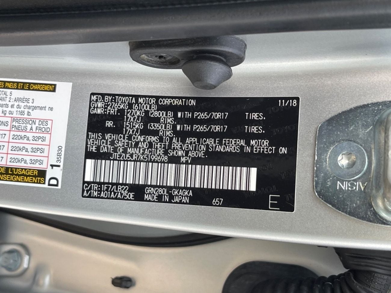 Toyota 4Runner 2019 TOYOTA 4RUNNER SR5 FULL OPTIONS IMPORTED FROM USA