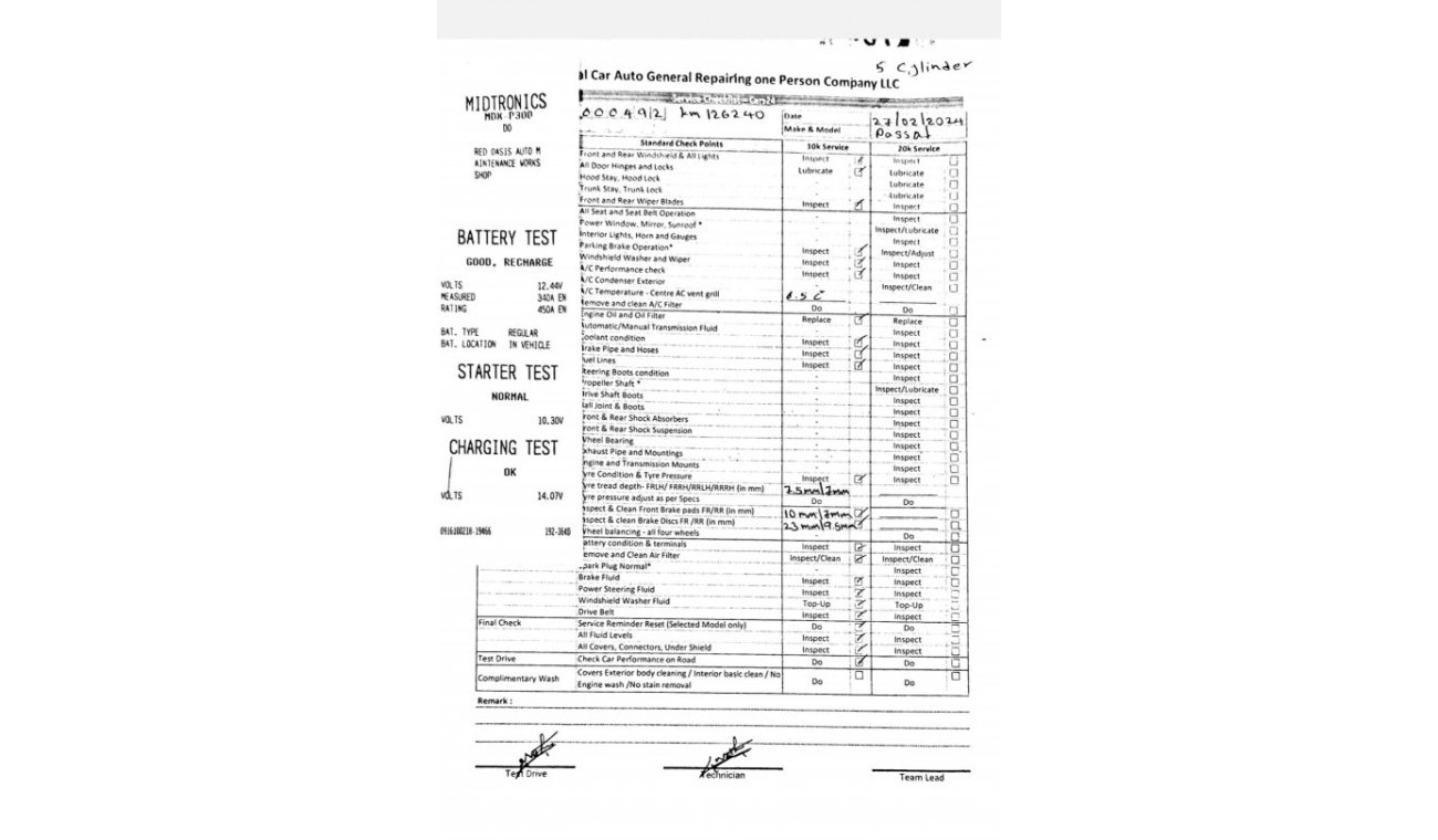 Volkswagen Passat Comfortline, One year warranty valid