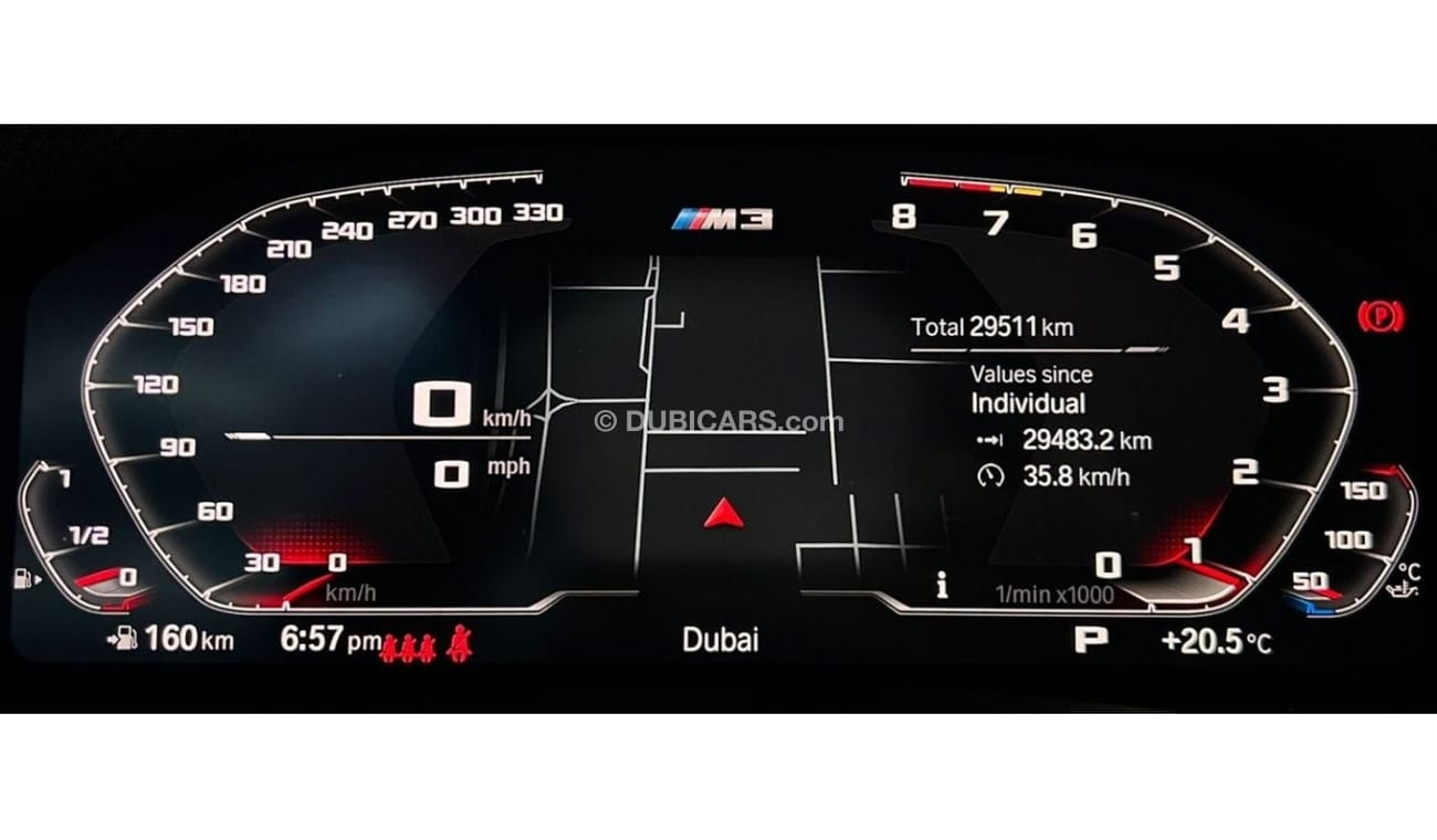 بي أم دبليو M3 2022 BMW M3 Competition, February 2027 BMW Warranty + Service Contract, Full Options, Low Kms, GCC