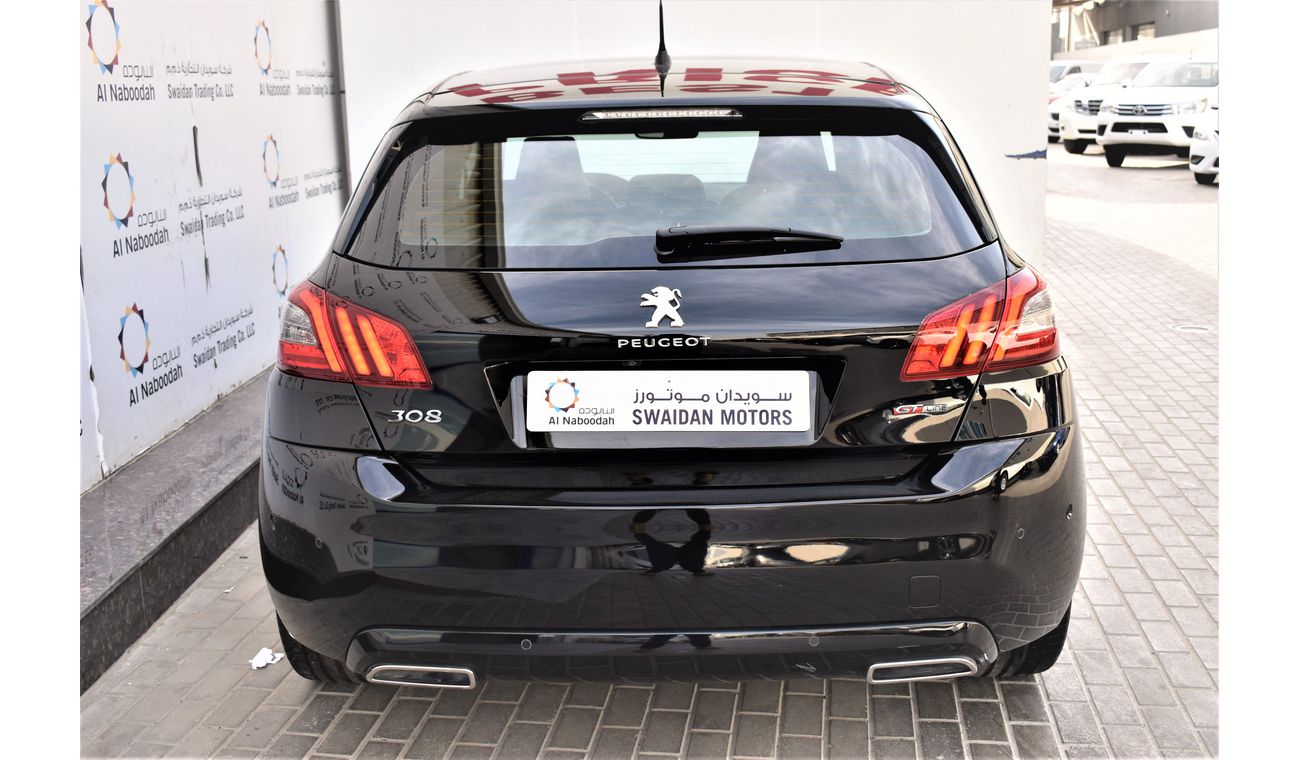 Peugeot 308 AED 1468 PM | 1.6L GT LINE GCC AGENCY WARRANTY UP TO 2026 OR 100000KM