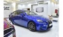 Lexus IS350 EXCELLENT DEAL for our Lexus IS350 F-Sport ( 2016 Model ) in Blue Color GCC Specs