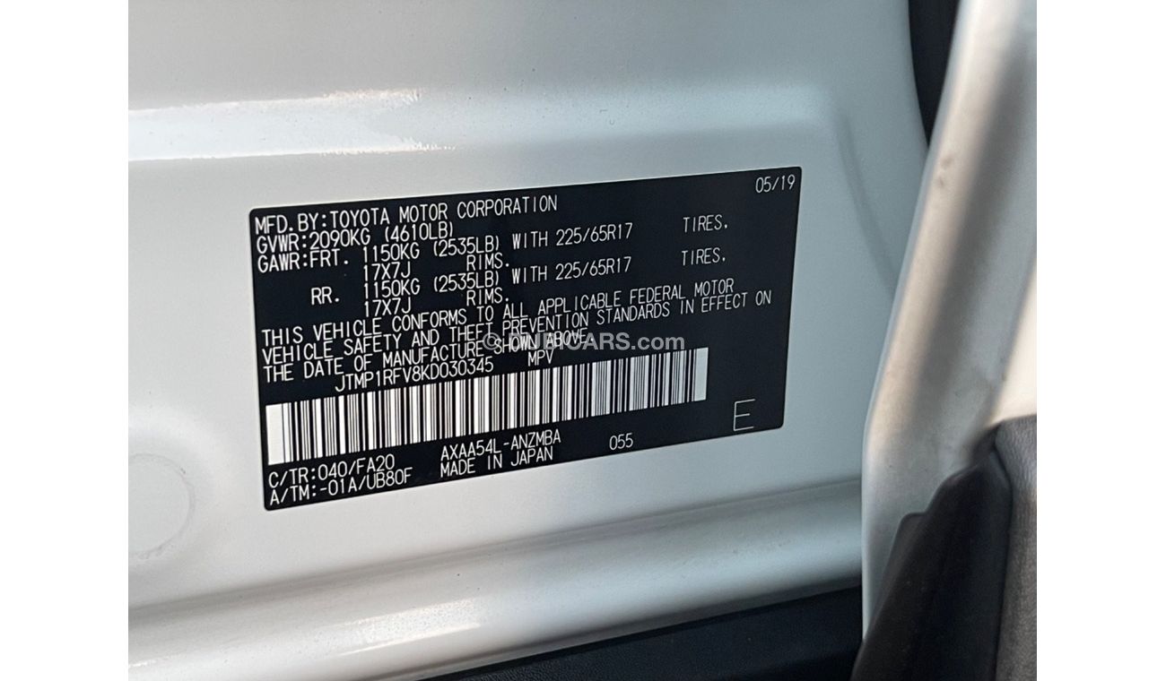 Toyota RAV4 2019 TOYOTA RAV4 XLE 4x4 IMPORTED FROM USA