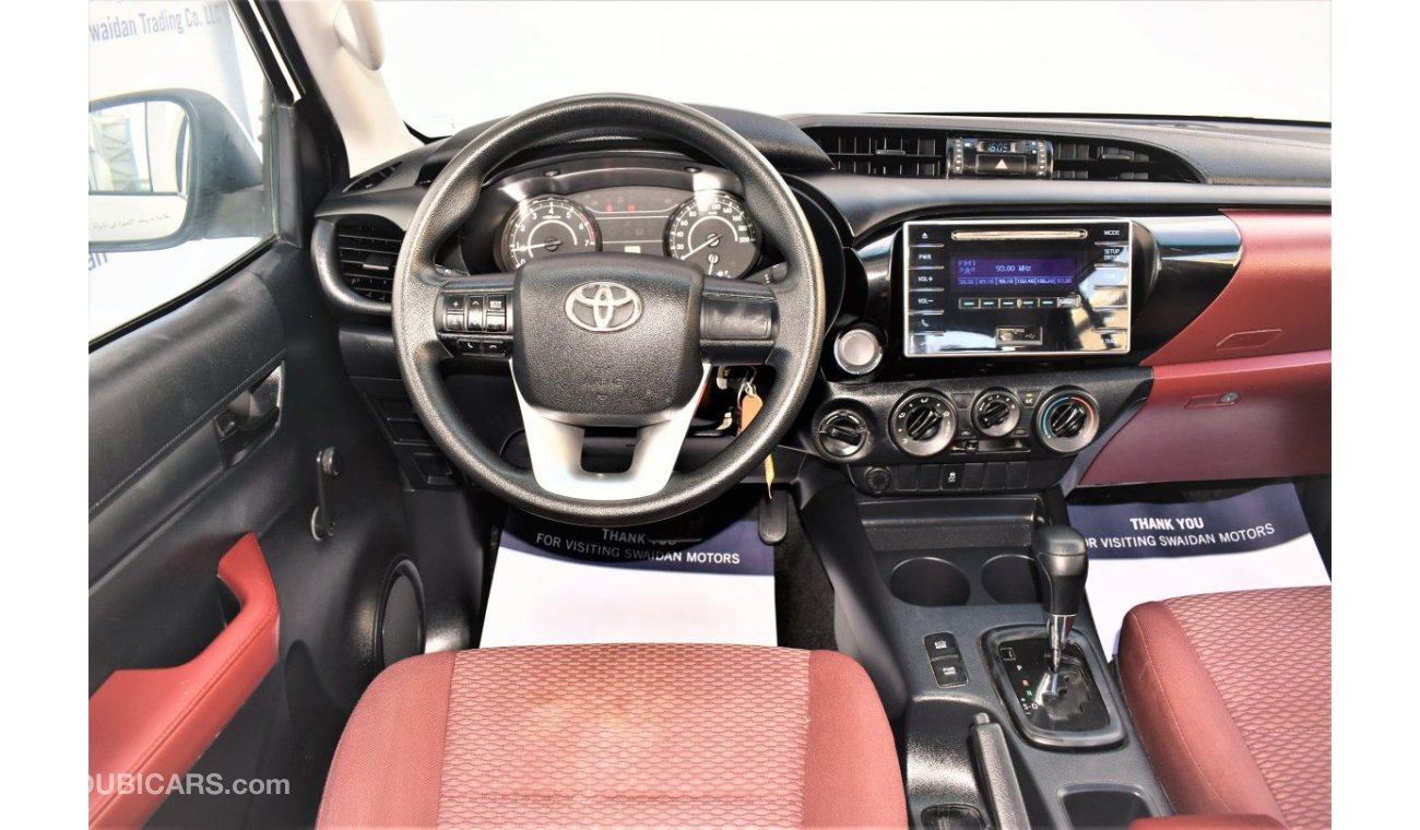 تويوتا هيلوكس AED 1311 PM 2.7L GL AT MW 4WD GCC WARRANTY