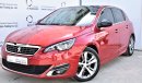 Peugeot 308 GT LINE 1.6L 2015 GCC DEALER WARRANTY