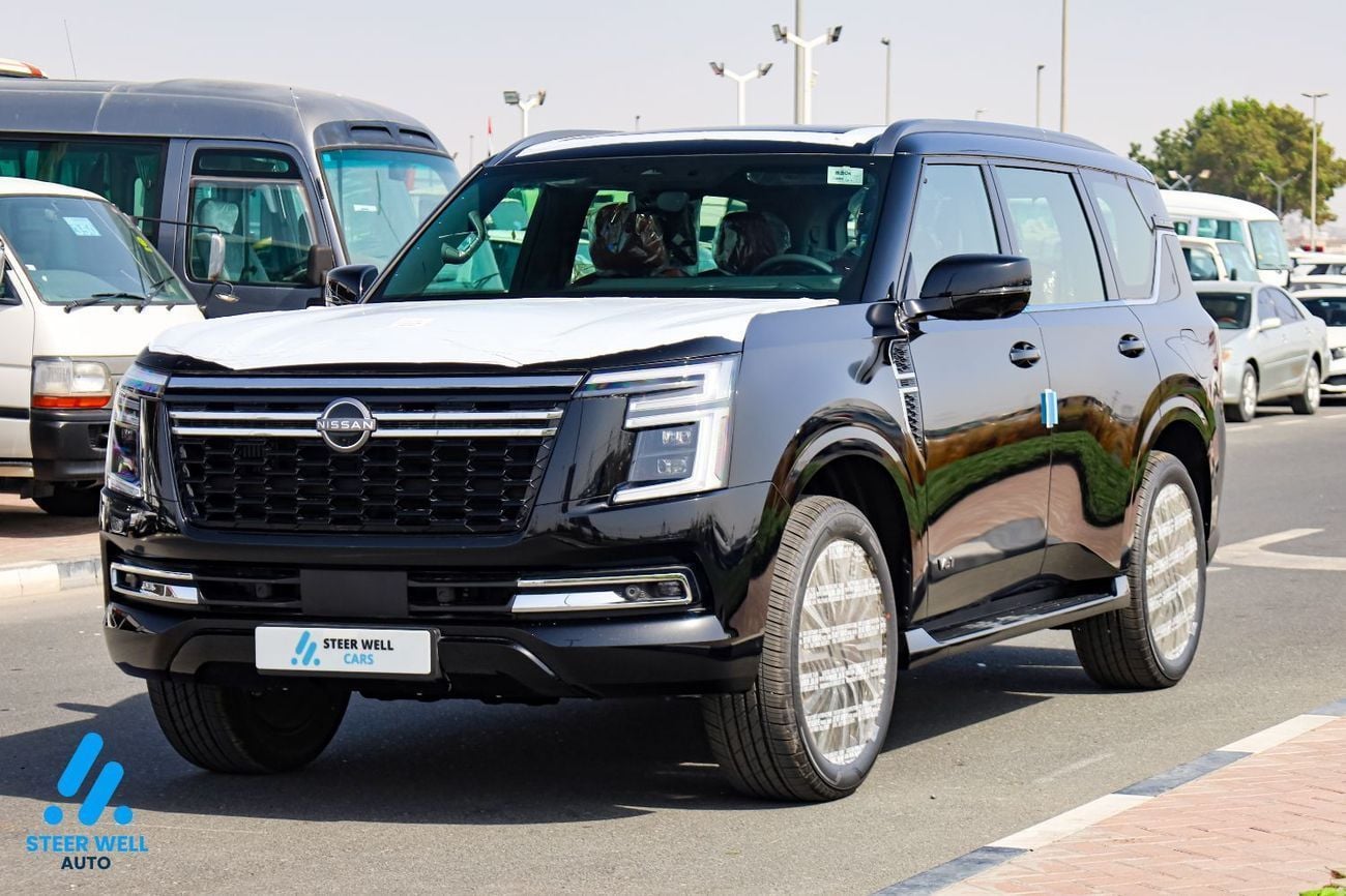 نيسان باترول LE Platinum | GCC | 3.5L V6 | AWD | Red Inter | 8-Seater SUV | Height Control | Export
