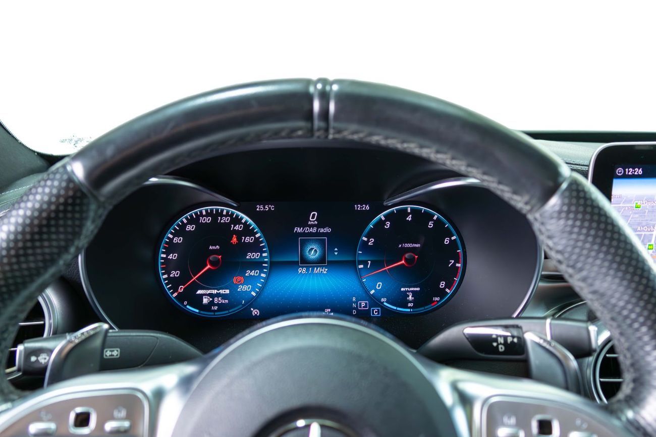 Mercedes-Benz C 43 AMG Std 3.0L 4 Matic-GCC-19 Inch Black Rims-Panoramic Roof-Active Sports Exhaust