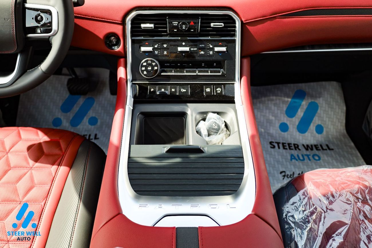 Nissan Patrol LE Platinum | GCC Specs | 3.5L Twin-Turbo V6 | AWD | 9AT | 8-Seater | Height Control | Red Interior