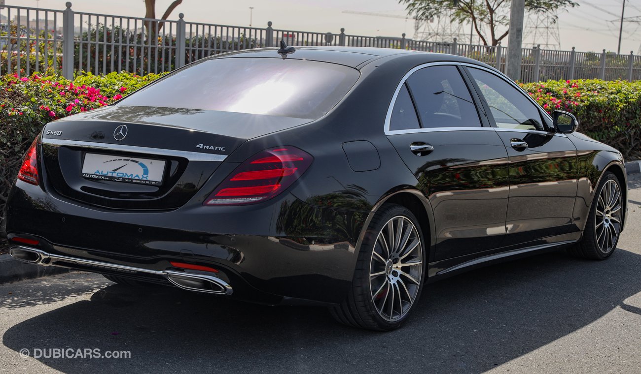 مرسيدس بنز S 560 L 4Matic AMG 2018 GCC 0km with  W/ 3 Years or 100K km Warranty @ Swiss auto