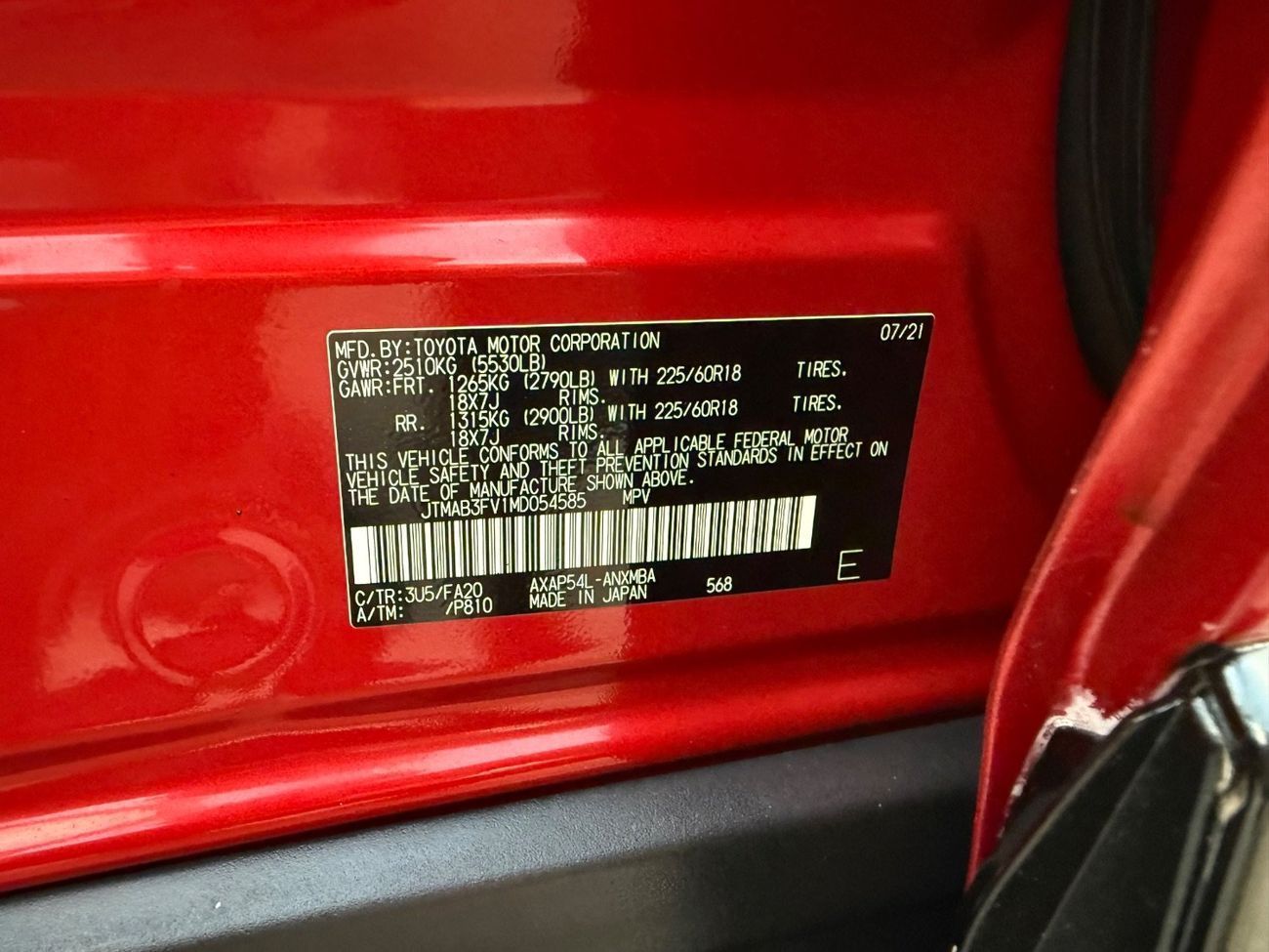 Toyota RAV4 LTD 2.5L 2021 SE PRIME PLUGIN HYBRID FULL OPTION US SPEC