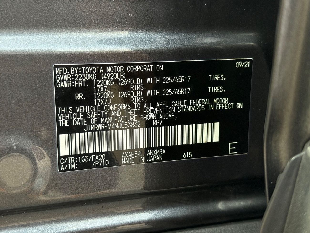 Toyota RAV4 XLE 2.5L 2021 TOYOTA RAV4 XLE HYBRID 4x4 FULL OPTIONS IMPORTED FROM USA