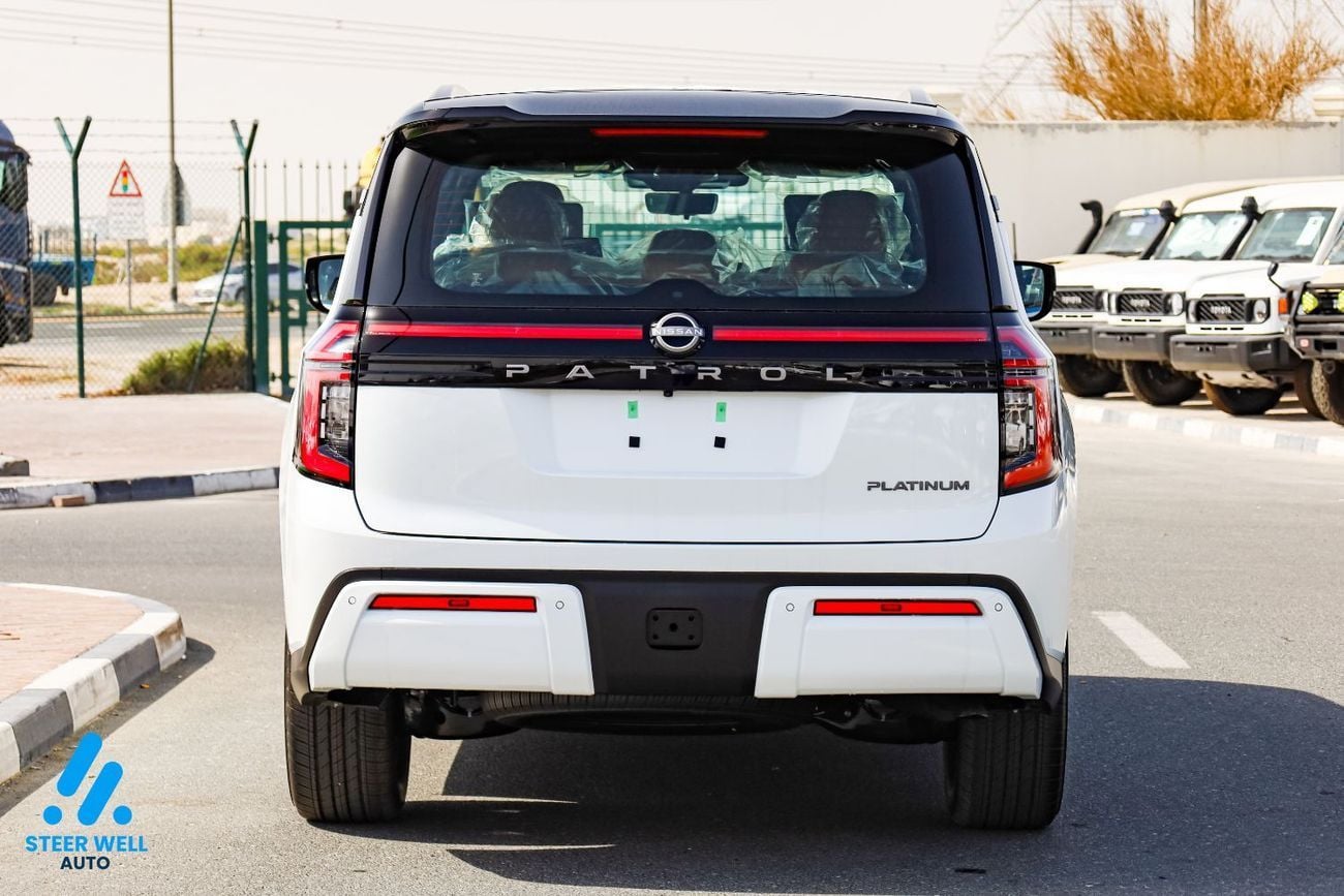 نيسان باترول LE Platinum 2026 | V6 AWD | 9AT | Dual-Tone W&B | Tan Interior | Height-Control | EXPORT ONLY