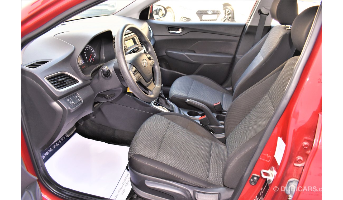 Hyundai Accent AED 938 PM | 1.6L GL GCC WARRANTY