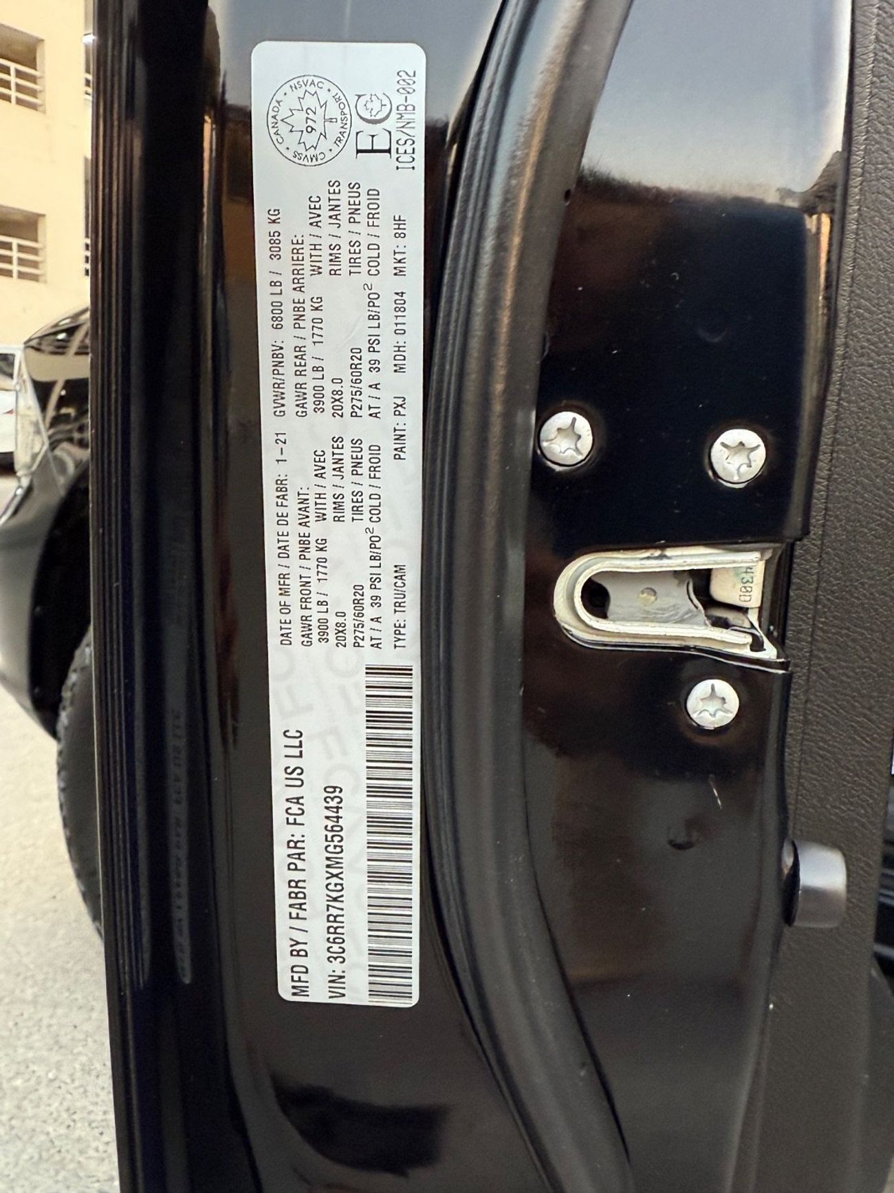 RAM 1500 2021 BIG HORN NIGHT REBEL EDITION 4x4 / 3.6 CANADA SPEC