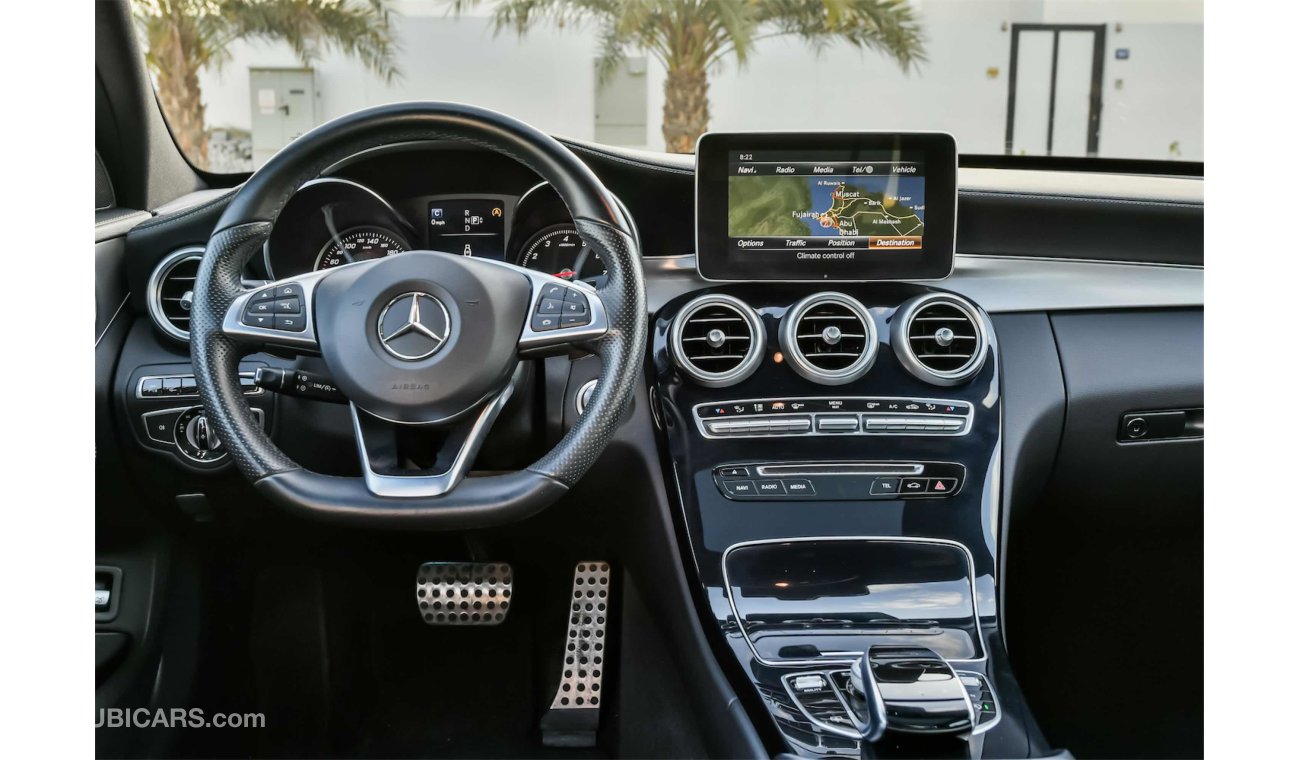 Mercedes-Benz C200 Agency Warranty! Low Mileage!  GCC - AED 2,232 per month - 0% Downpayment