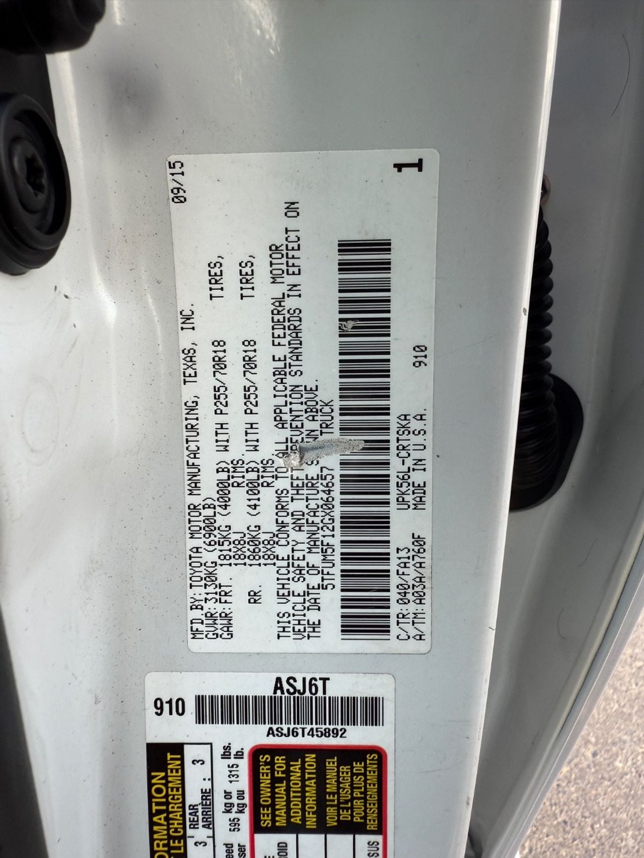 تويوتا تاندرا 2016 SR5 4.6L V8 USA SPEC