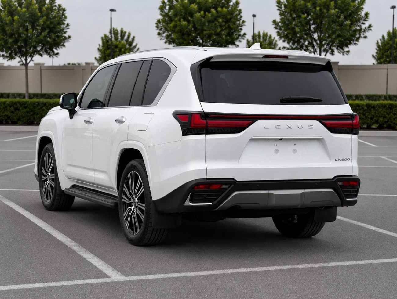 Lexus LX600 Lexus LX 600 twin turbo Model 2025 fuel petrol cylinder 6 white colour outside and interior orange