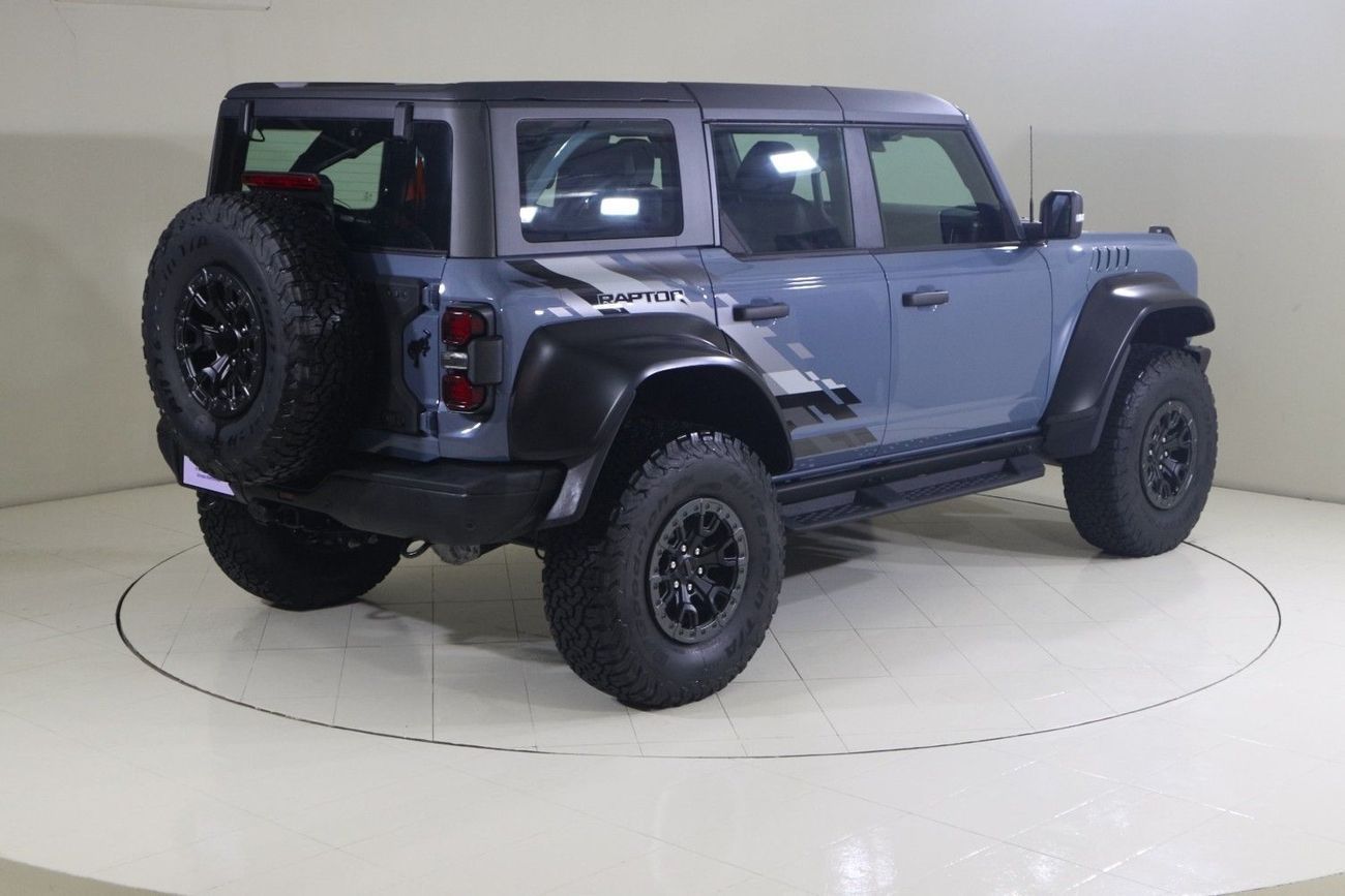Ford Bronco Raptor B4D4925 BRONCO 4 DOORS RAPTOR 3.0L V6 ECOBOOST W/ ORANGE SBELTS BLACK/BLUE LTHR SSQTCH