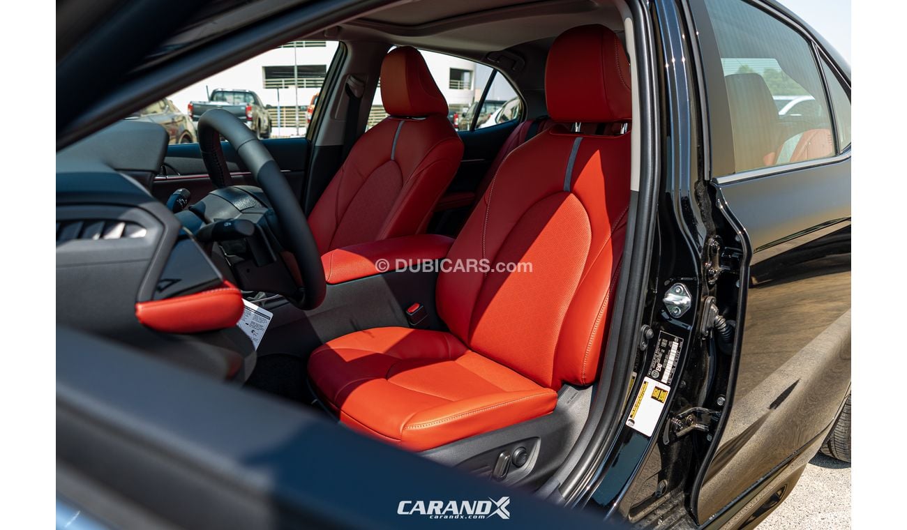 Toyota Camry XSE Hybrid Black / Red Interior