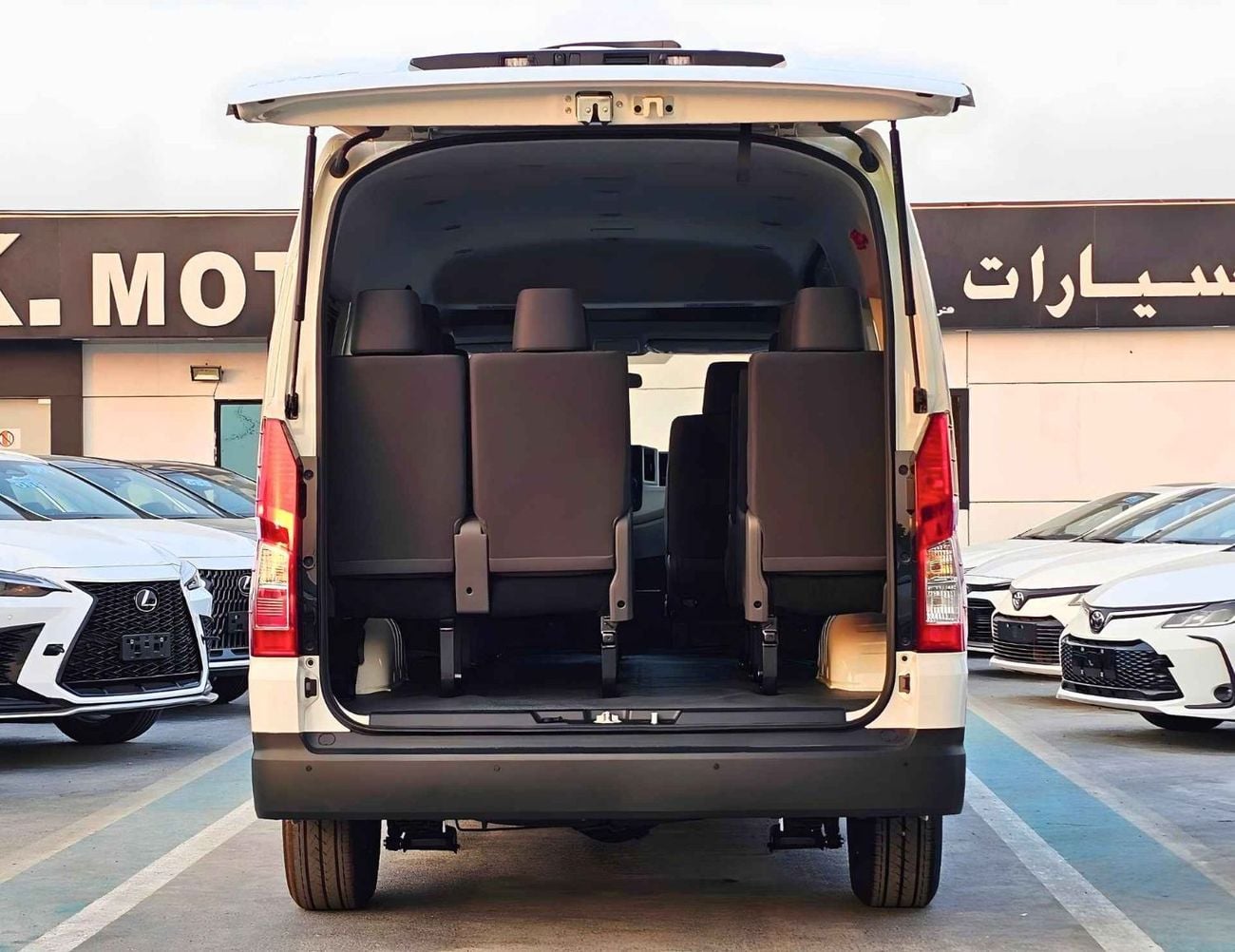 Toyota Hiace HIGHROOF / 13 SEATER / REAR CAMERA / 3.5L PETROL A/T / BLACK BUMPER (CODE # HPHRAB)