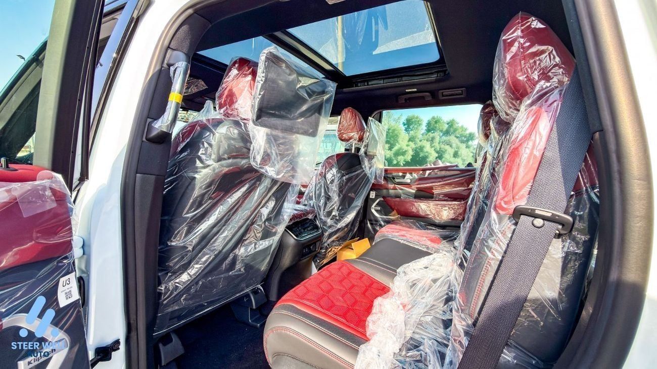 Nissan Patrol LE Platinum 2026 | Twin-Turbo AWD | 9AT | 8-Seater | Dual-Tone Black Roof & White Body | Red Interio