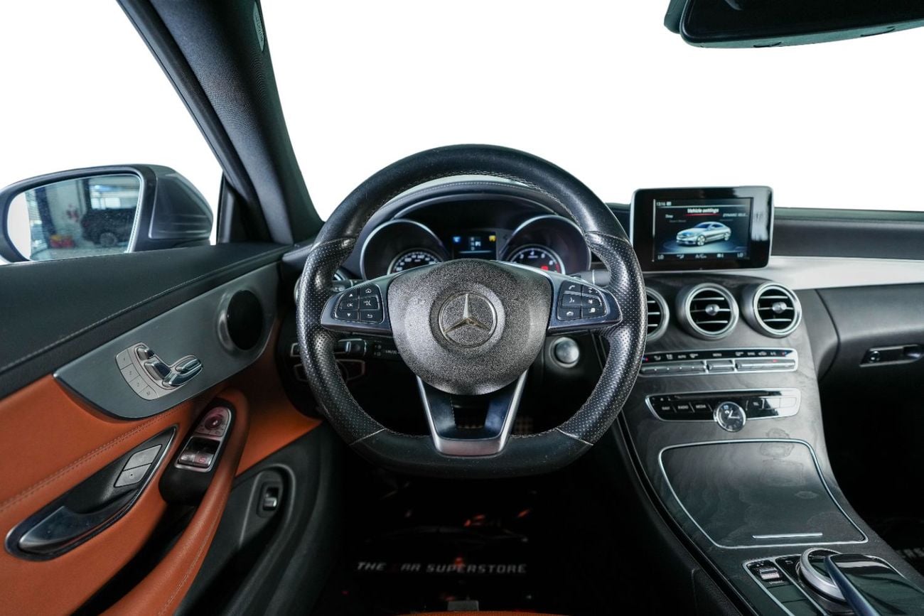Mercedes Benz C200 AMG Coupe- GCC-Selenite Grey-AMG Body Styling-Panoramic Roof