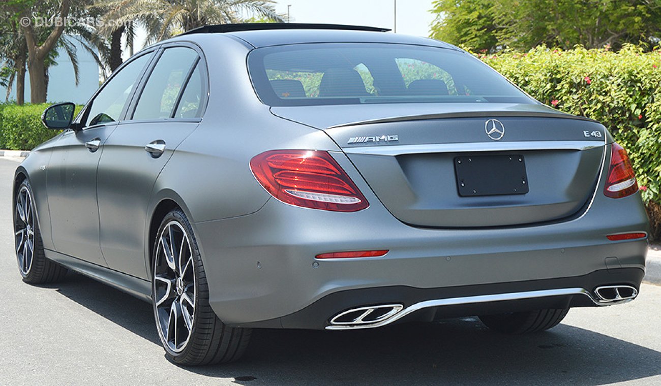 Mercedes-Benz E 43 AMG 2018, 3.0L V6-Biturbo GCC, 0km with 2 Year Unlimited Mileage Warranty