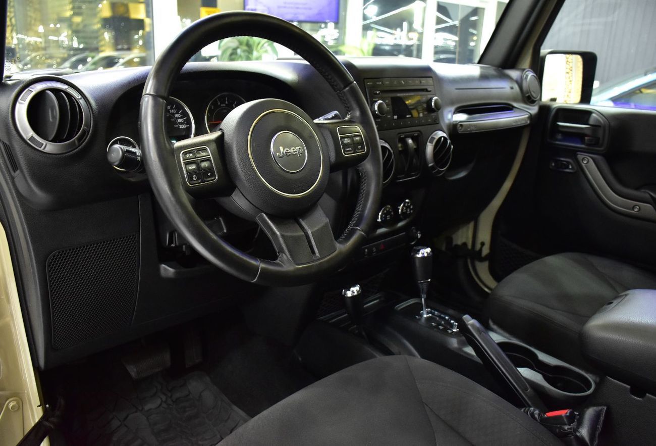 Jeep Wrangler EXCELLENT DEAL for our Jeep Wrangler JK Willys ( 2018 Model ) in Beige Color GCC Specs