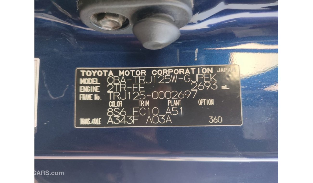 Toyota Prado 2006-BLUE TRJ125-0002697-Right hand drive || ONLY EXPORT.