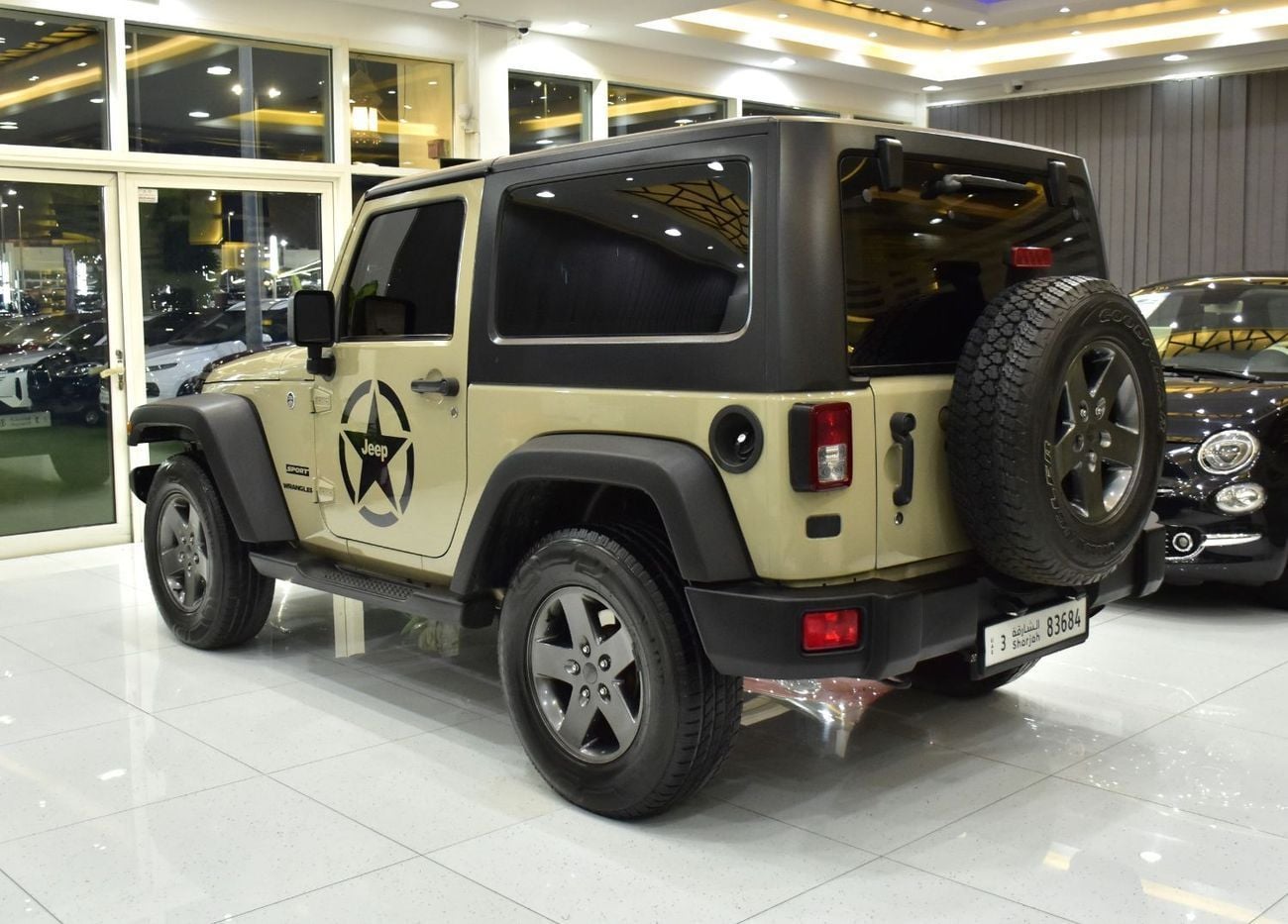 Jeep Wrangler SPORT EXCELLENT DEAL for our Jeep Wrangler Sport ( 2017 Model ) in Beige Color GCC Specs