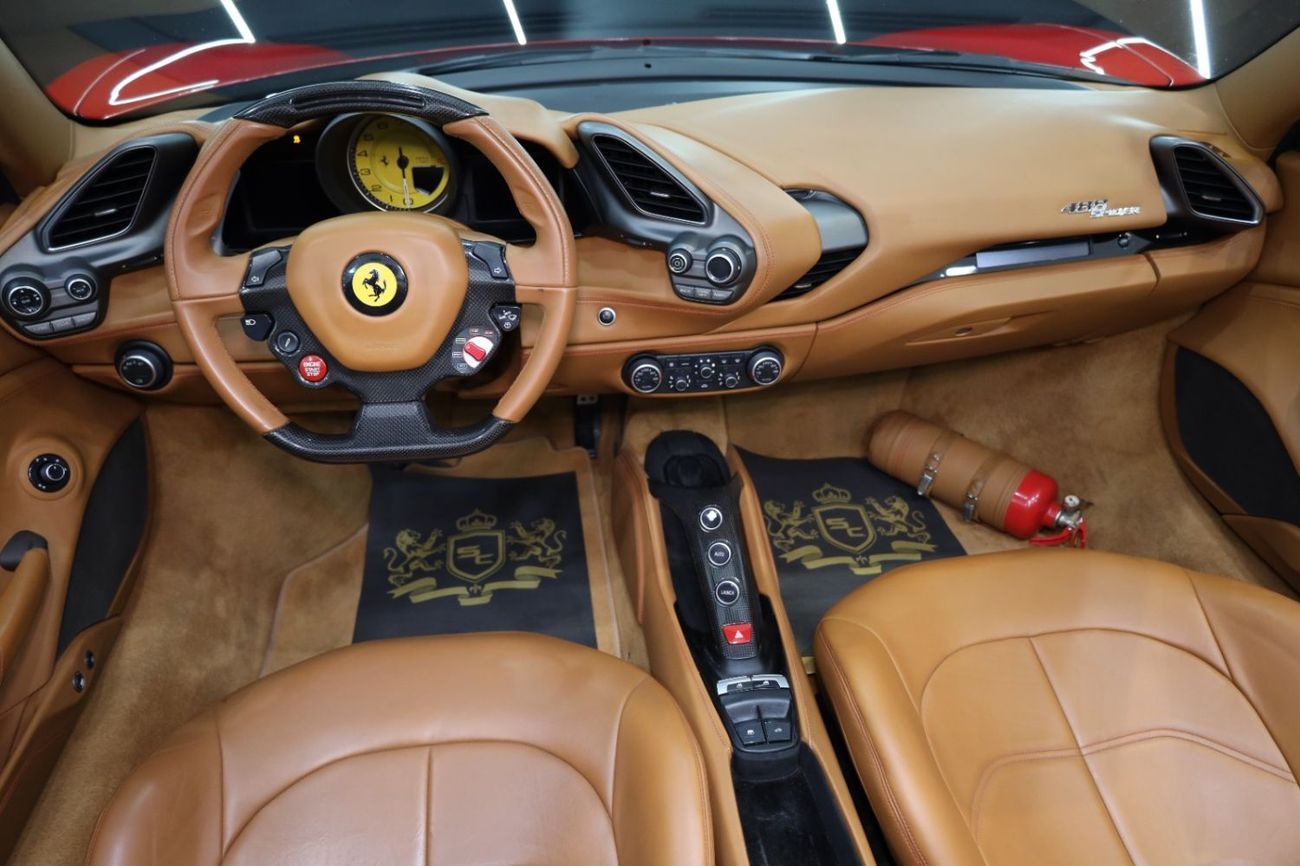 Ferrari 488 Spider Carbon Exterior/Interior, Passenger Display, GCC Specs!!