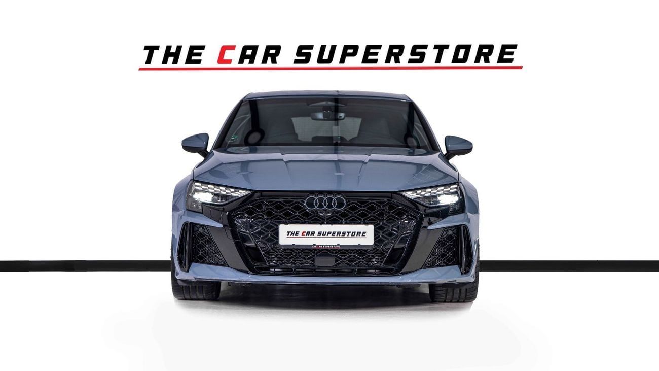 Audi RS3  AL Nabooda Warranty And Service Contract-Kemora Grey-19Inch Satin Black Rims
