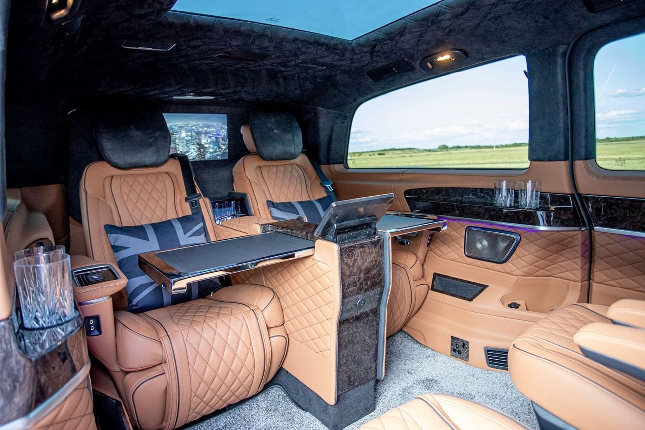 Mercedes Benz V300 Senzati® Jet Class® Oryx Edition® 6 Seat Saddle Brown Leather