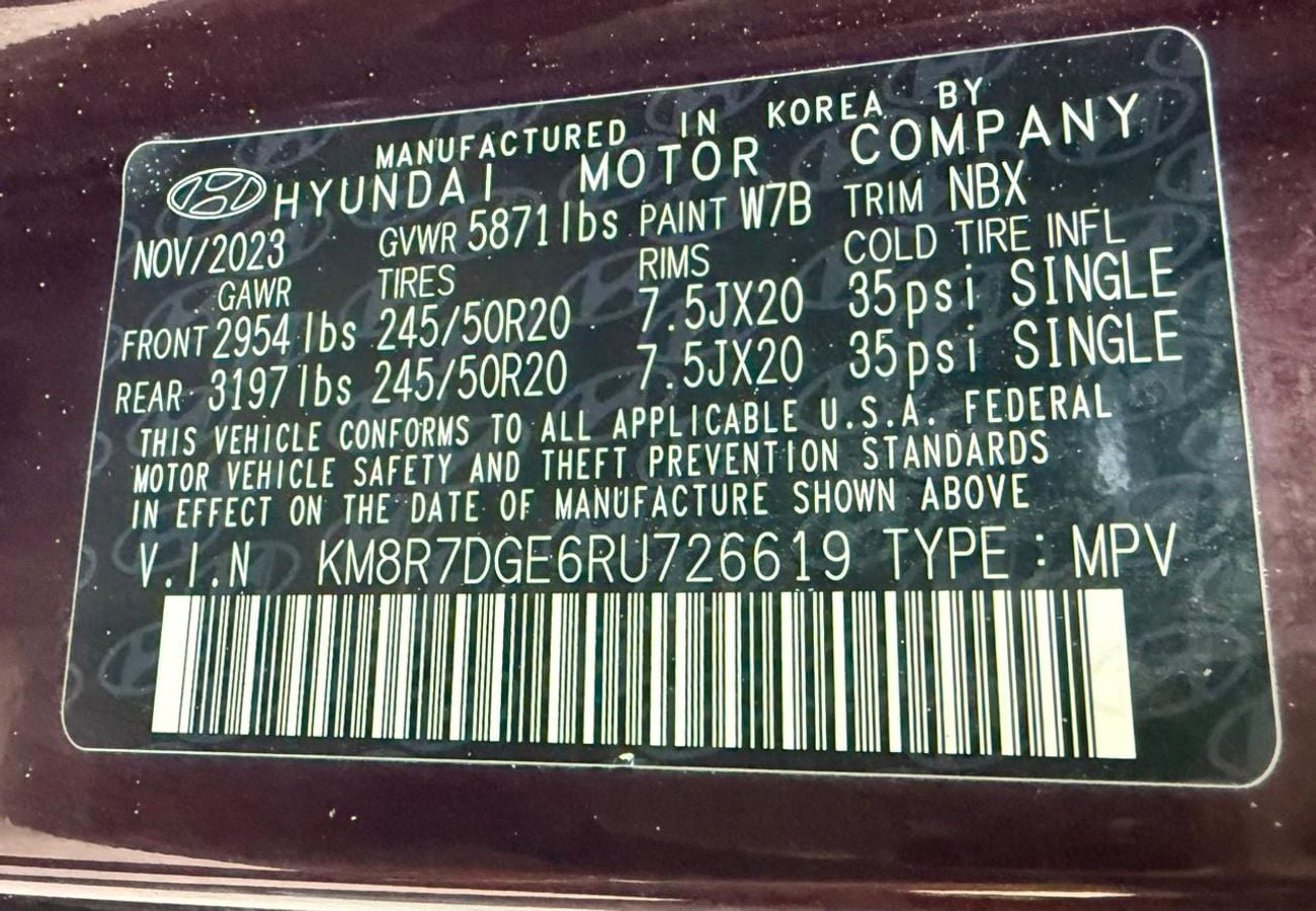 Hyundai Palisade 3.8L GDi (AWD) Premium 2024 Hyundai Palisade Calligraphy 4x4 AWD Full Option 7 Seats luxury SUV