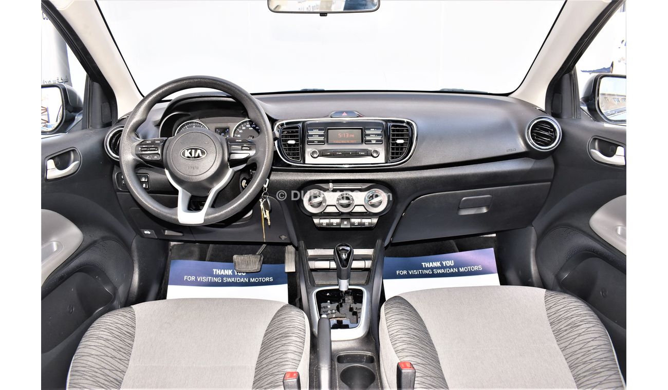 Kia Pegas AED 880 PM | 1.4L BASE GCC DEALER WARRANTY