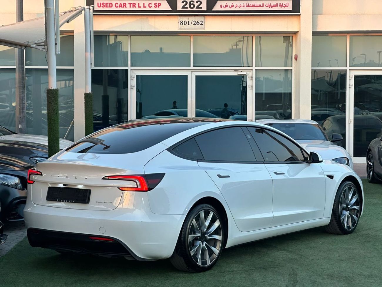 تسلا موديل 3 تسلا موديل 3 لونج رينج خليجي 2024 فل ابشن صبغ وكاله تشييكات وكاله تحت الضمان