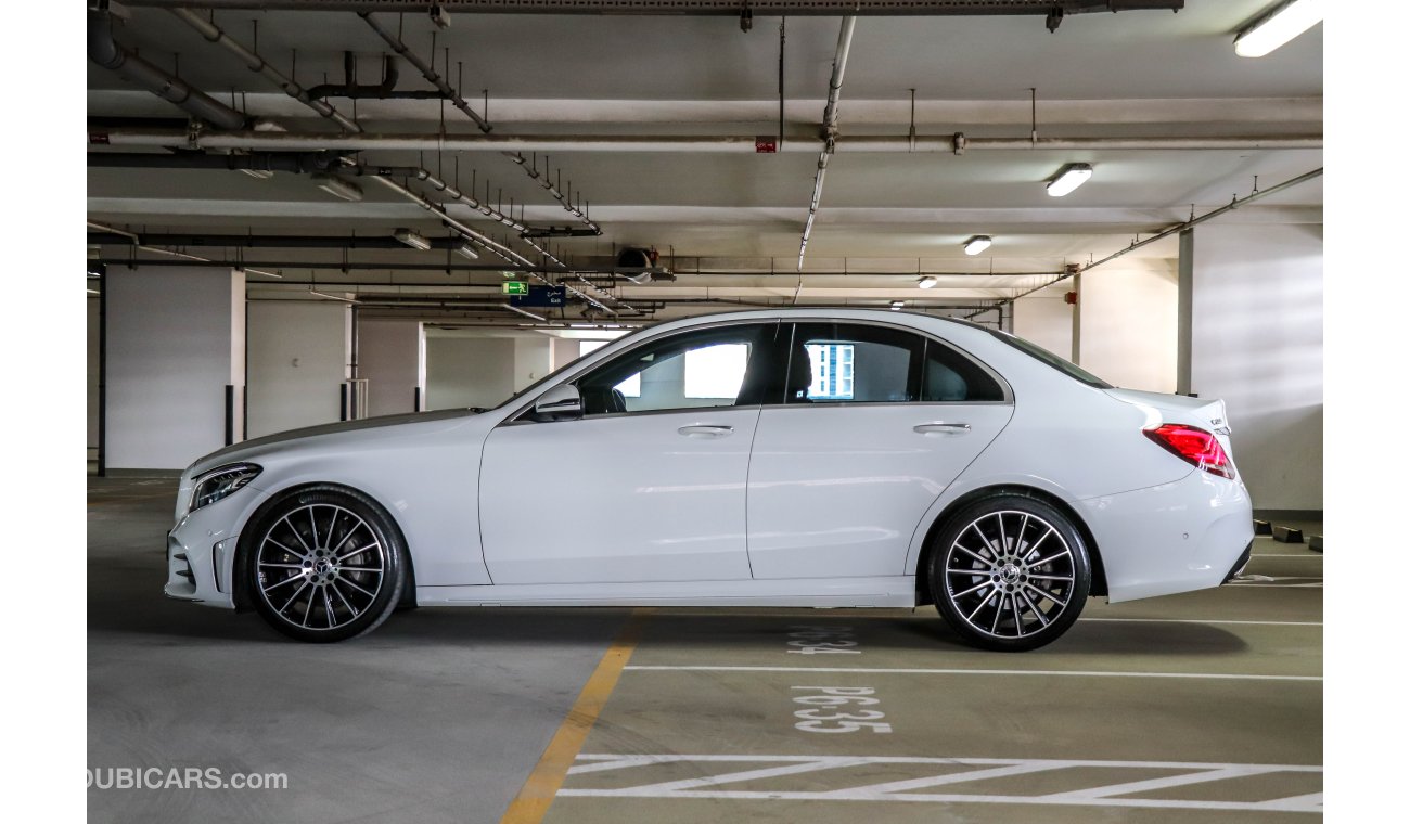 Mercedes-Benz C200 AMG 2019 GCC under Agency Warranty with Zero Down-Payment.