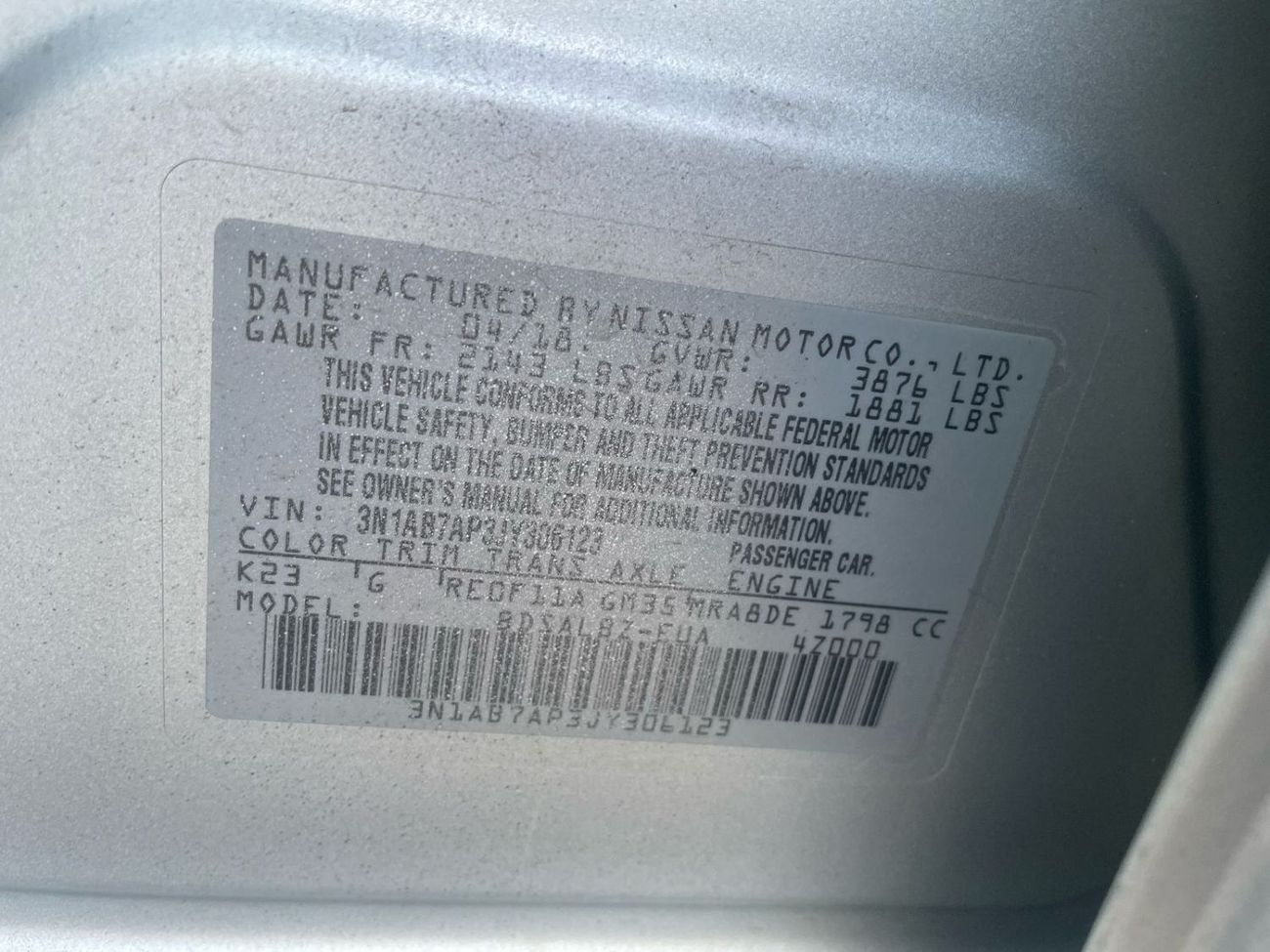 نيسان سنترا 2018 Nissan Sentra S 1.8L V4 MidOption+ Economical Car -