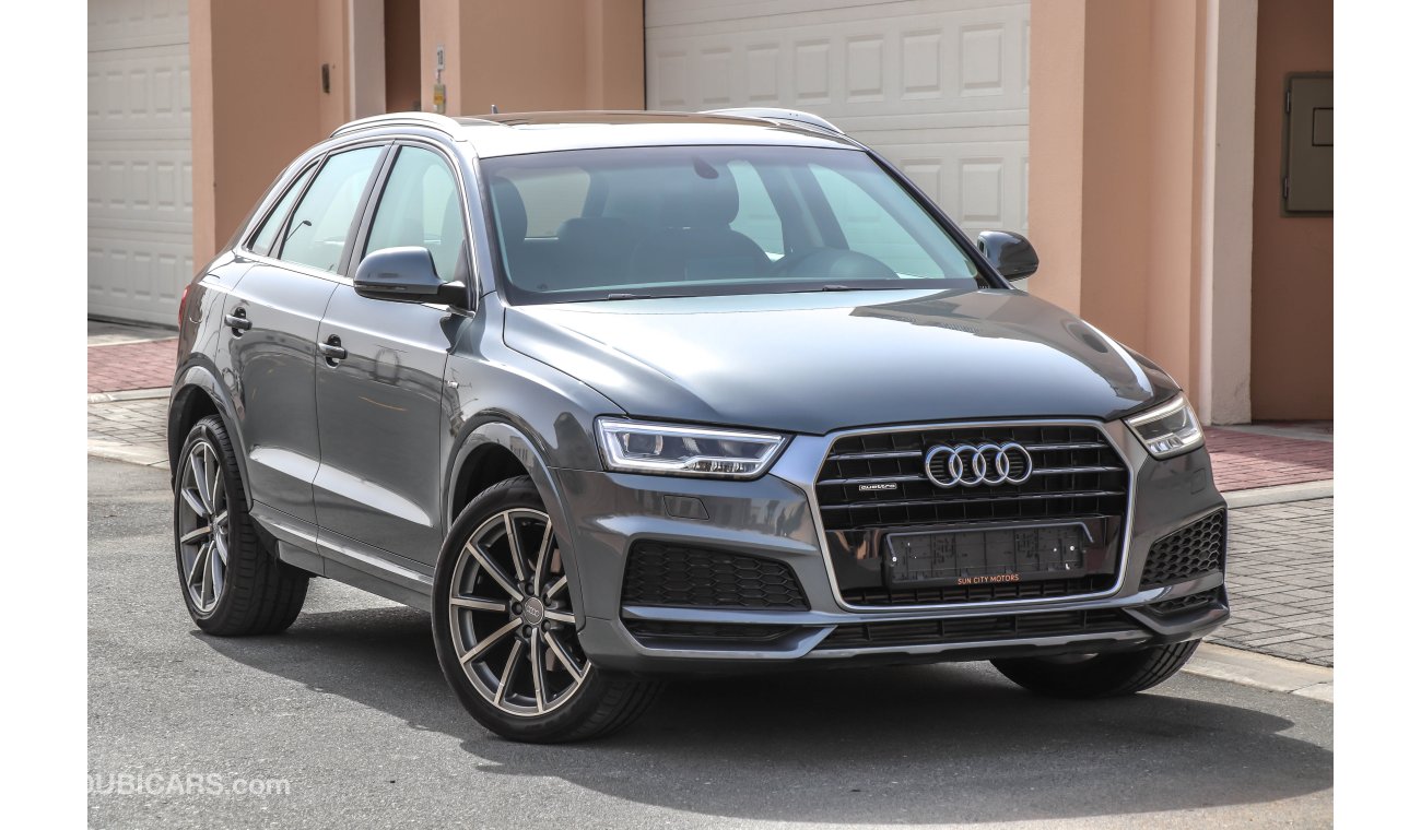 Audi Q3 40 TFSI S-Line 2018 GCC under Agency Warranty with Zero Down-Payment.