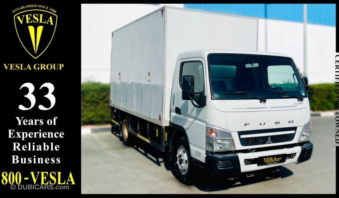 Mitsubishi Canter LONG CHASSIS + BOX + TAIL LIFT + CENTRAL LOCK / GCC / 2017 / UNLIMITED MILEAGE WARRANTY / 1,290 DHS