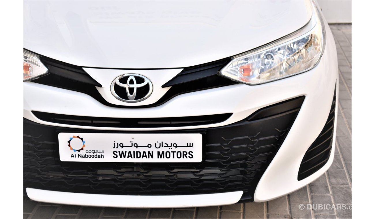 Toyota Yaris AED 919 PM | 1.3L SE HATCHBACK 2019 GCC WARRANTY