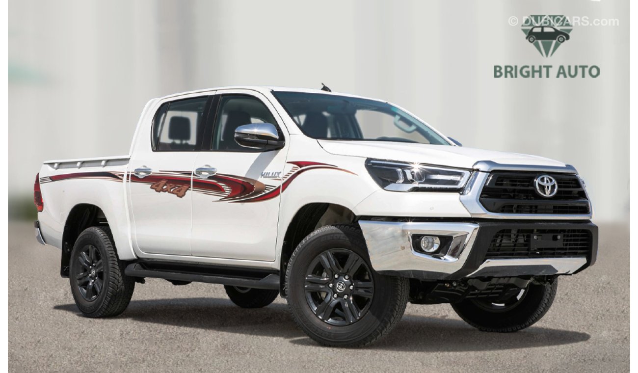 Toyota Hilux **2021** Diesel 2.4L Full option New shape Automatic  with Chrome bumper / DVD & Camera (inside red)