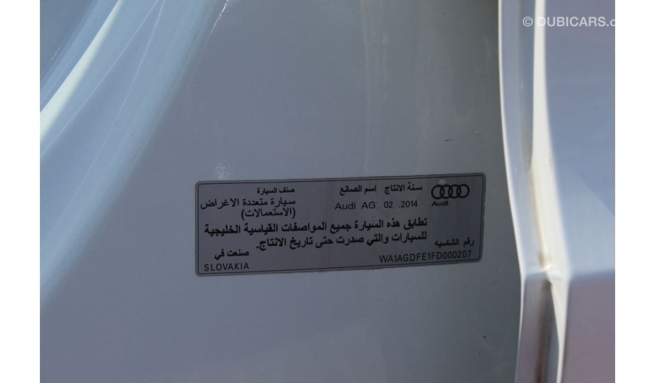 أودي Q7 QUATRO V6 3.0 FULLY LOADED 2015 GCC FSH WITH AGENCY IN MINT CONDITION