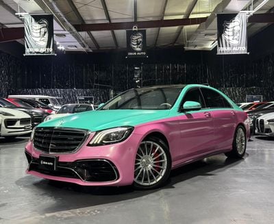 Mercedes Benz S63 AMG STD 4.0L V8 | Maybach Kit| Custom Tiffany green & glitter wrap/pink  finish