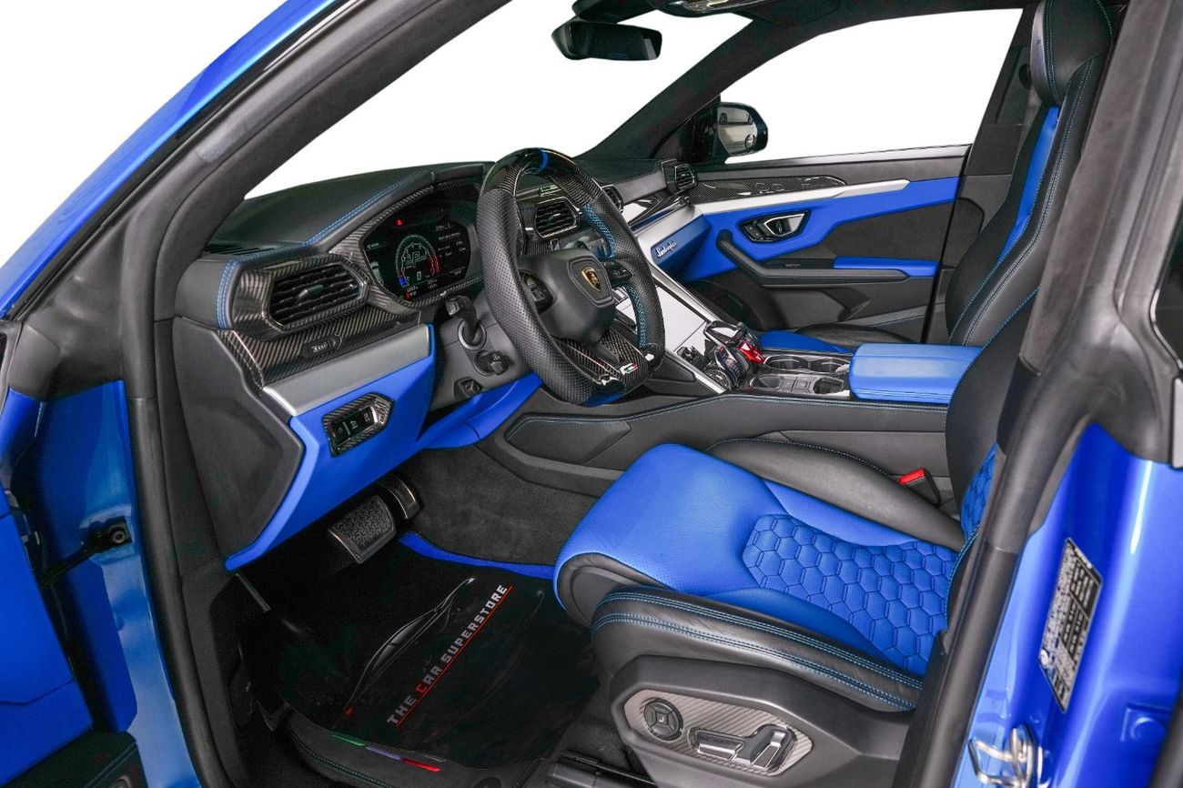 Lamborghini Urus STD 4.0T V8 Blue Eleos-Lamborghini Warranty-Full Carbon Fiber Interior-Bi-Colour Leather