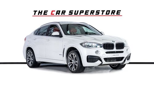 BMW X6 35i M Sport 3.0L X-Drive-MSport-GCC-Pearl White-Premium Red Leather Interior-M Sports Seats