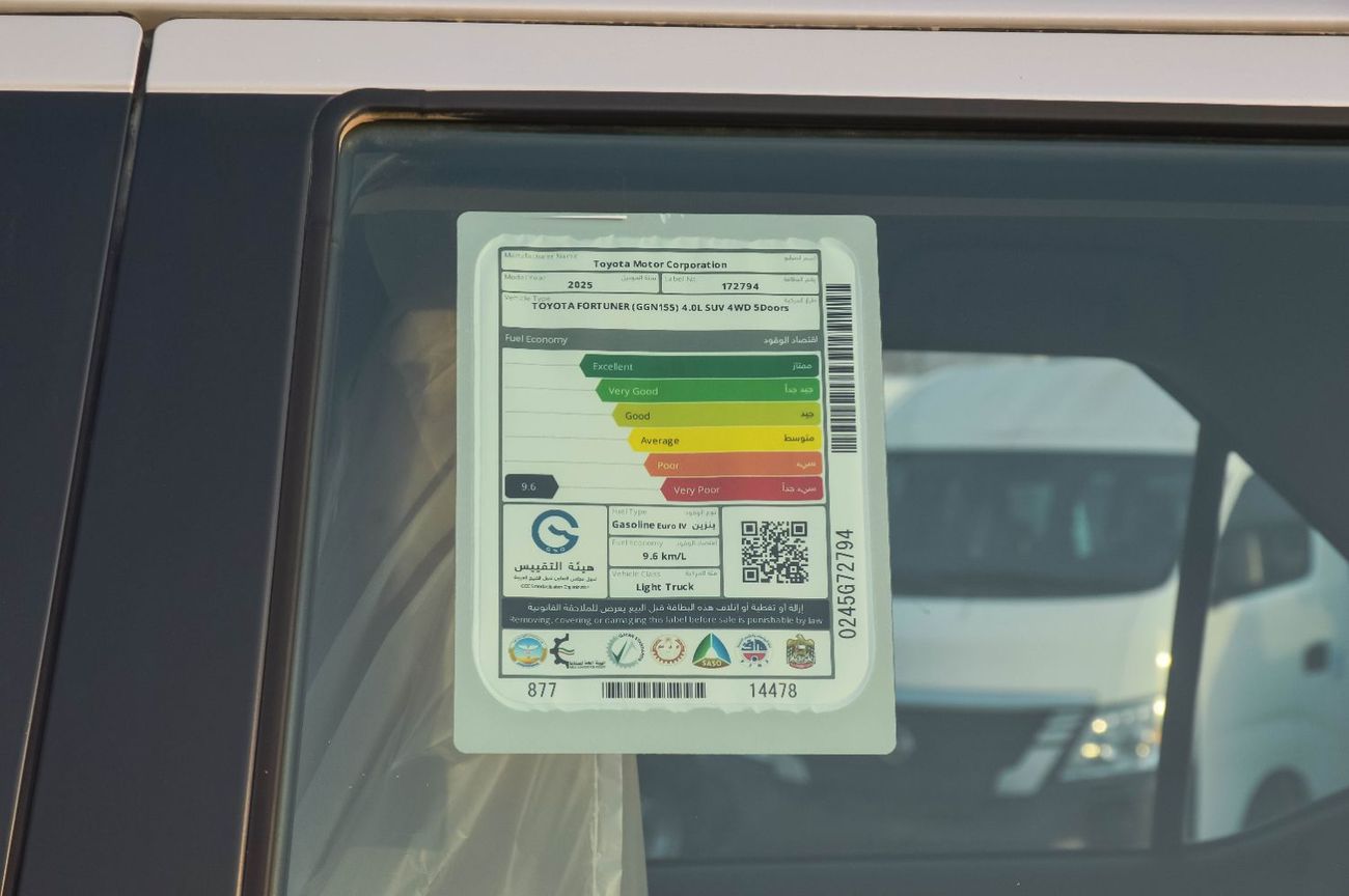 Toyota Fortuner TOYOTA FORTUNER 4.0L V6 4WD PETROL SUV 2025